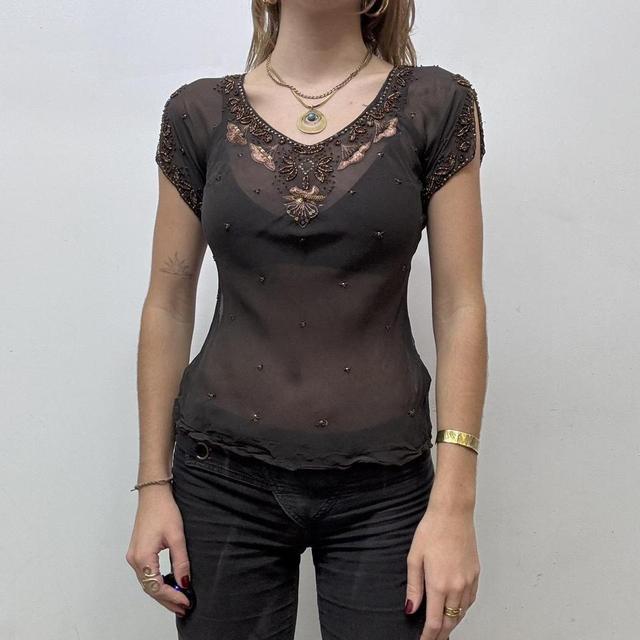 Sheer beaded floaty fairy top