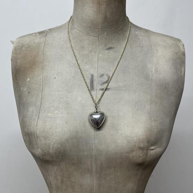 Silver bubble heart necklace