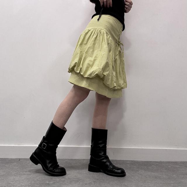 Puff gingham corset mini skirt