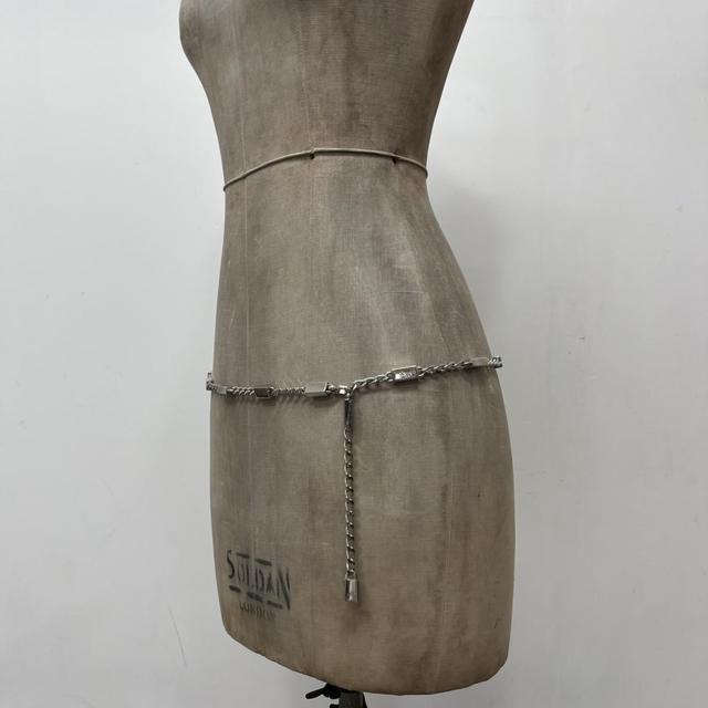 Silver chunky waist chain belt