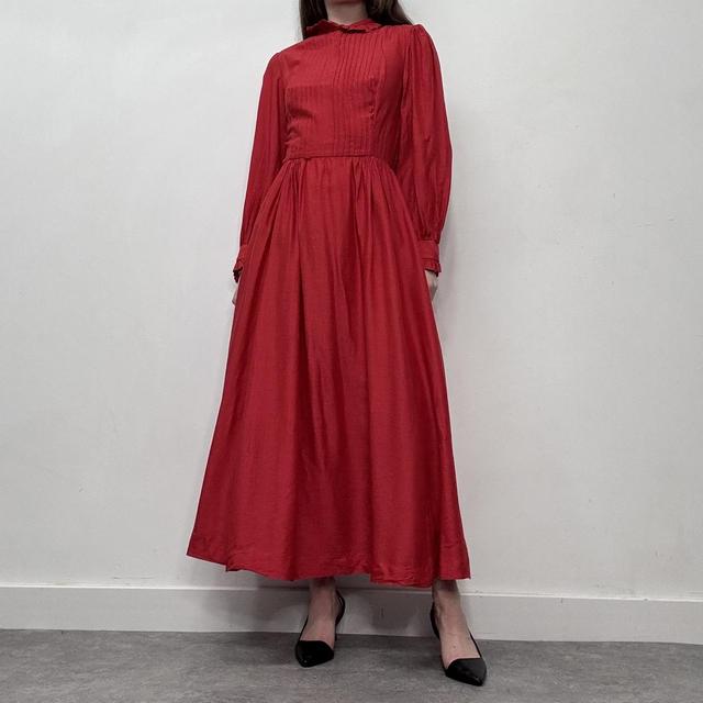 Red edwardian silk prarie dress