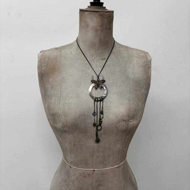 Draped chain butterfly necklace