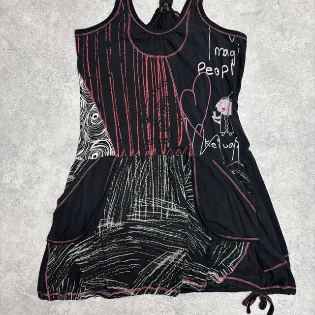 Black patterned abstract dress