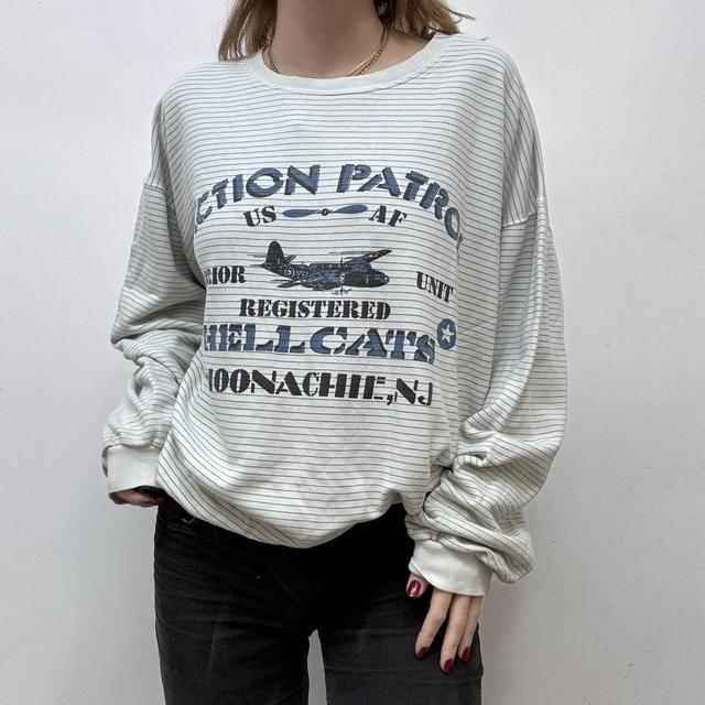 Pinstripe graphic cotton sweatshirt
