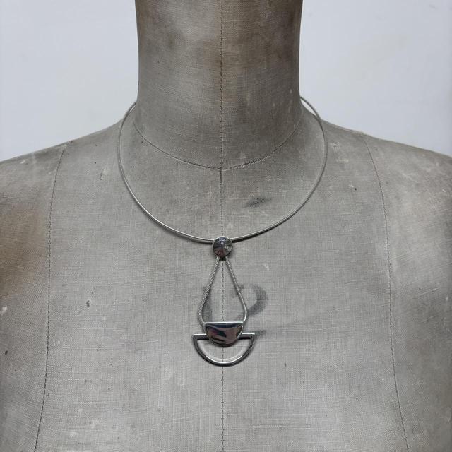 Chunky silver futuristic necklace
