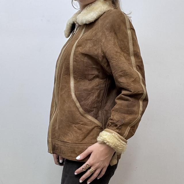 Brown suede sheepskin jacket