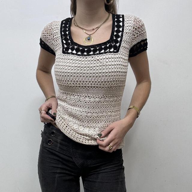 Crochet lace baby tee