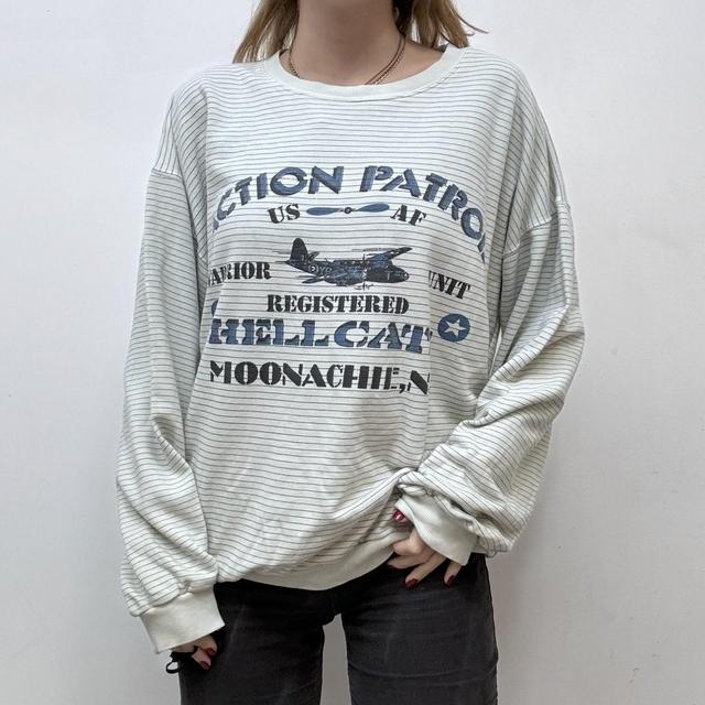Pinstripe graphic cotton sweatshirt