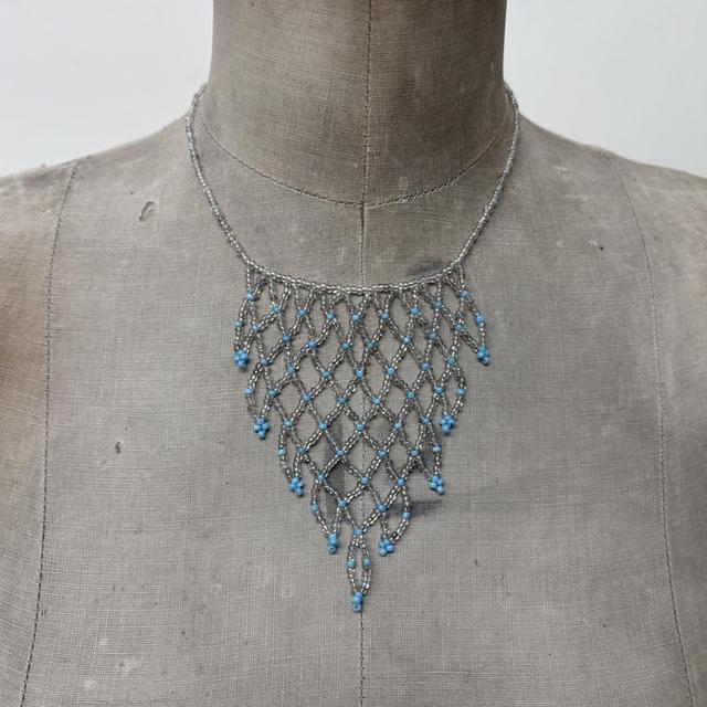 Beaded chandiler layered drape necklace