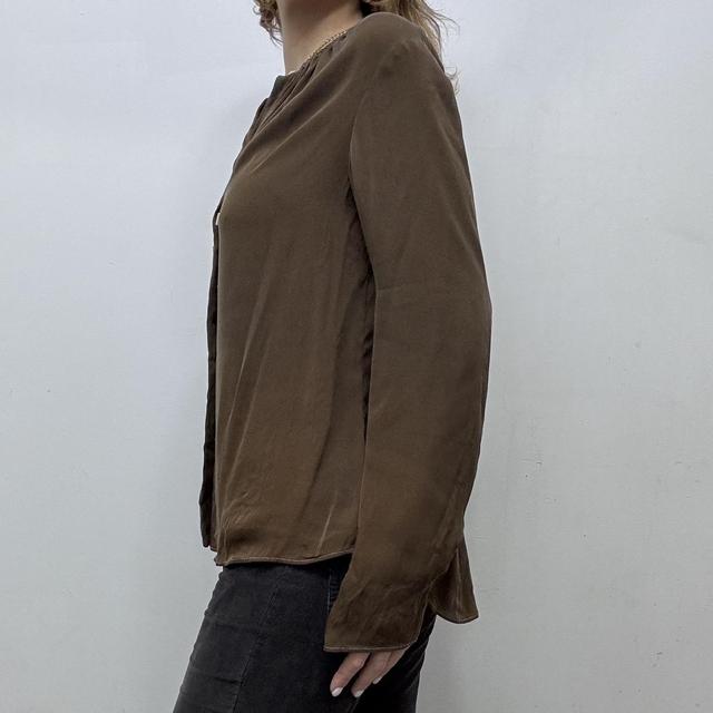 Brown silk floaty blouse