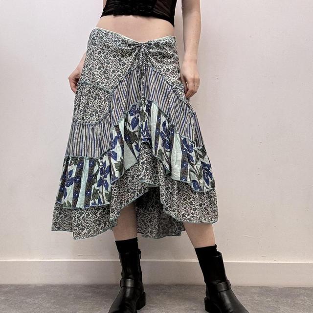 Paisley layered boho skirt