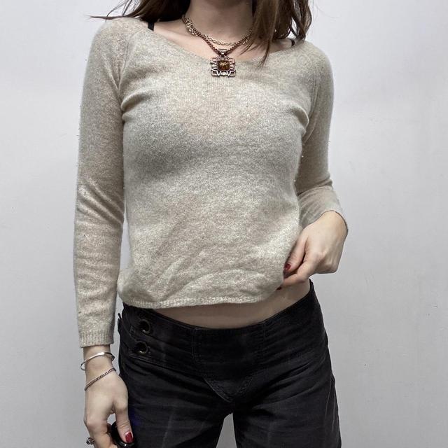 Sheer knit cashmere jumper