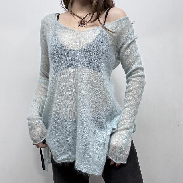 Sheer knit mohair slouchy jumper