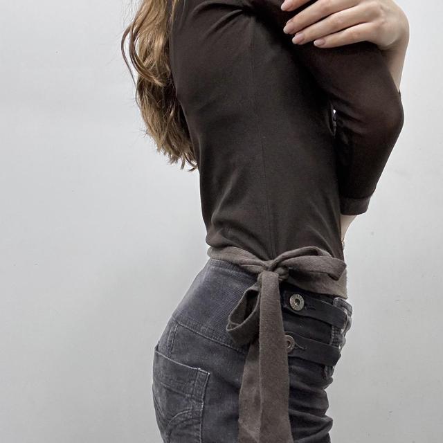 Sheer micro mesh button neck top