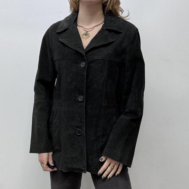 Black suede blazer jacket