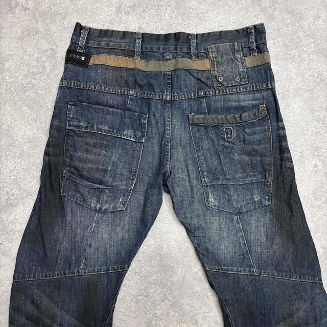 Dark denim cargo jeans