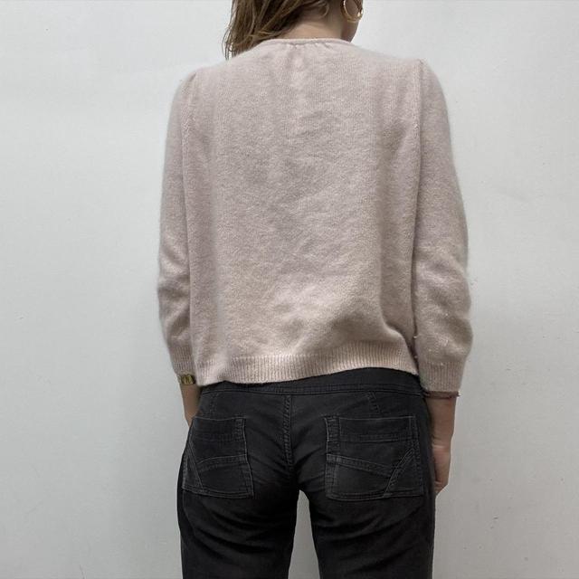 Pink angora wool cardigan