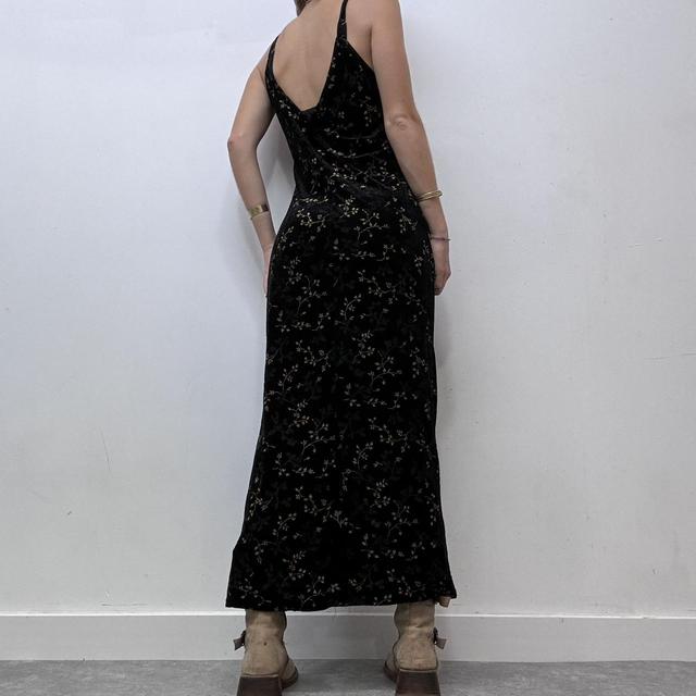 Black floral aline maxi dress