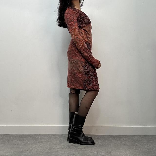 Orange paisley grunge dress