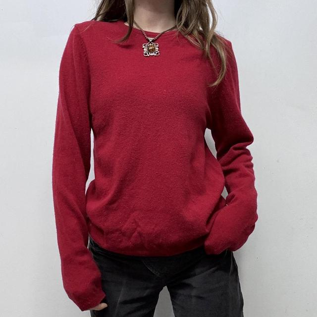 Red wool knitted jumper