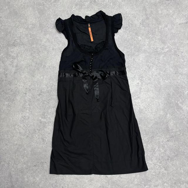 Black bow cop copine mini dress