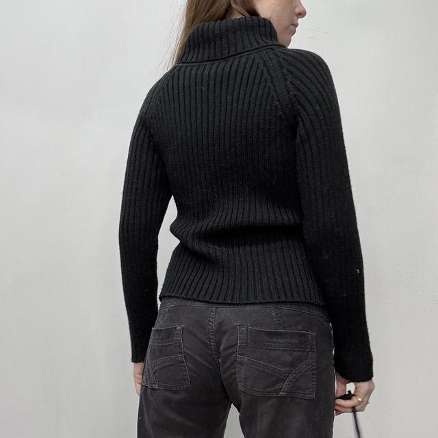 Black crochet knitted jumper