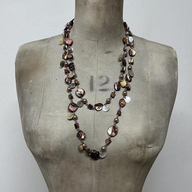 Brown long Pearl chain fairy necklace