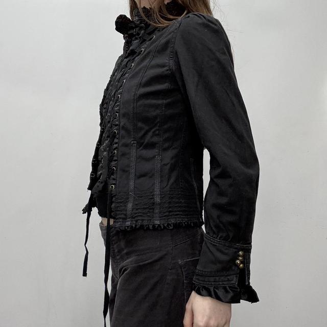 Black corset fitted jacket shirt