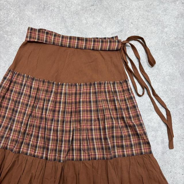 Checked autumnal tiered skirt