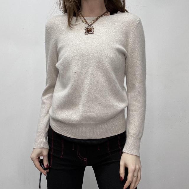 Soft knit cream cashmere jumper