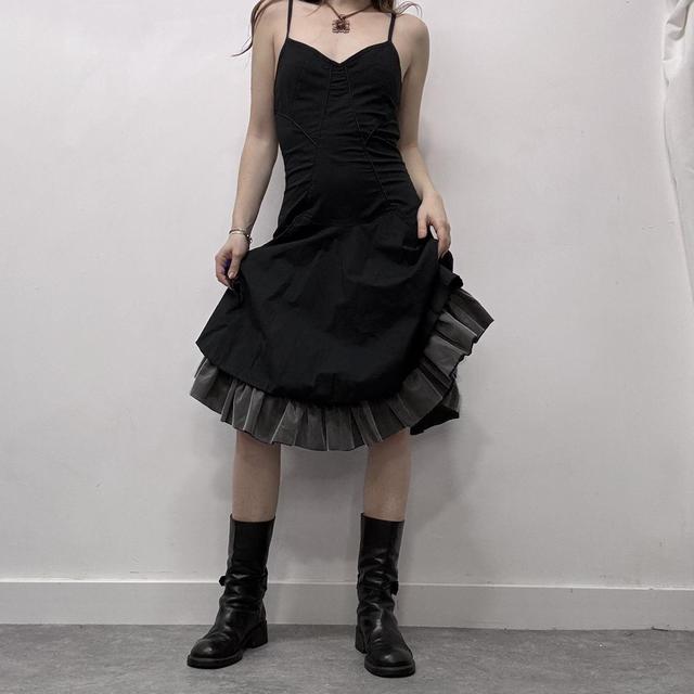 Black gothic corset bow dress