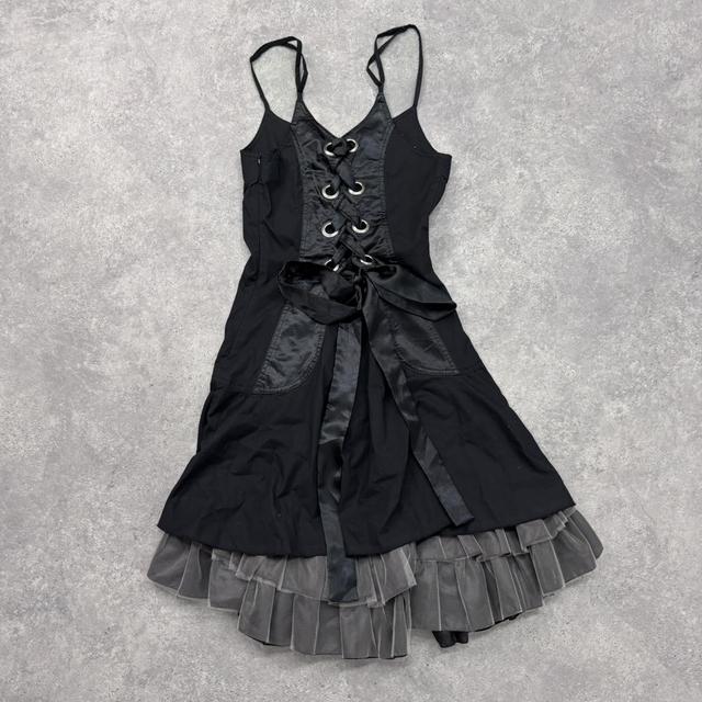 Black gothic corset bow dress