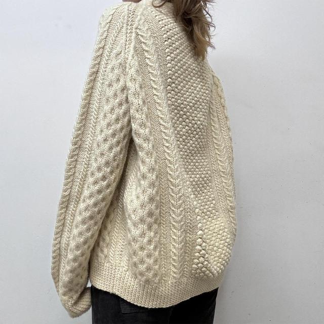 Cable knit oversized cardigan