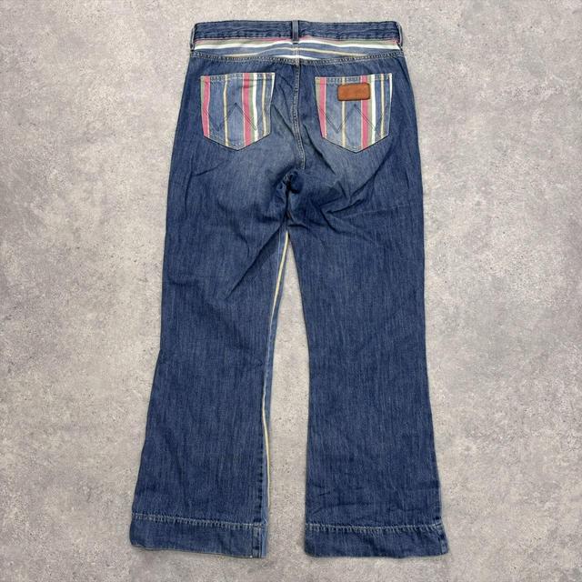 Pinstriped flared wrangler western jeans