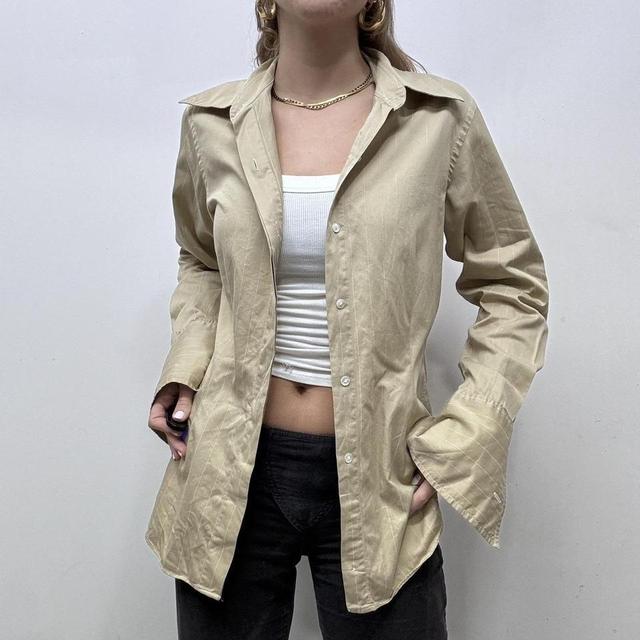 Minimalist brown pinstripe shirt