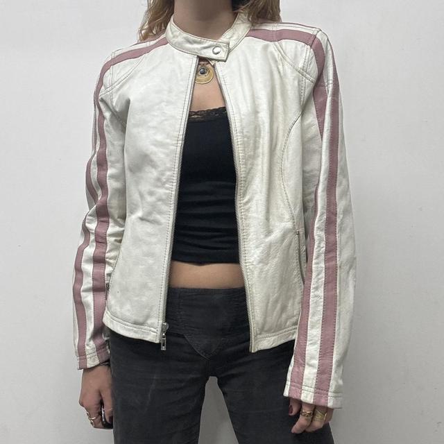 Leather vintage biker jacket