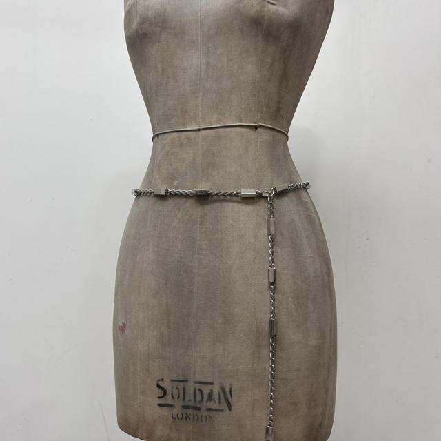 Silver chunky waist chain belt