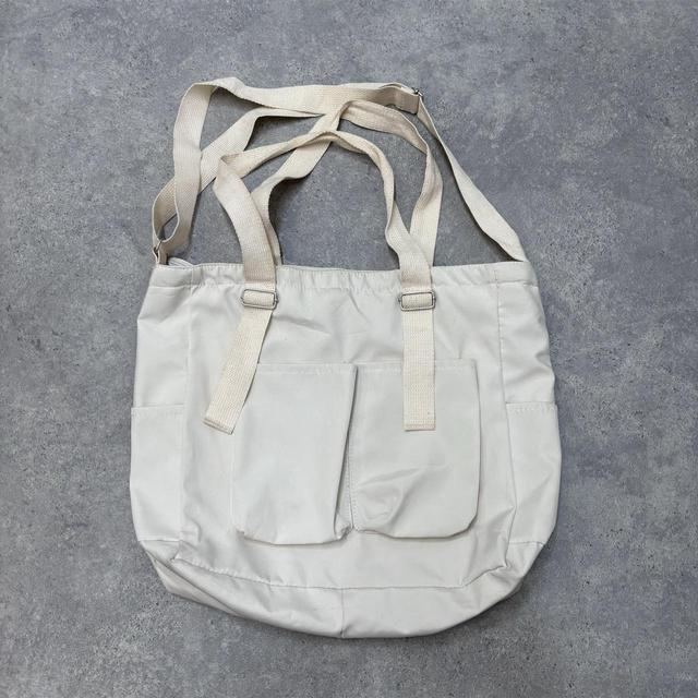 Cream cargo shoulder bag