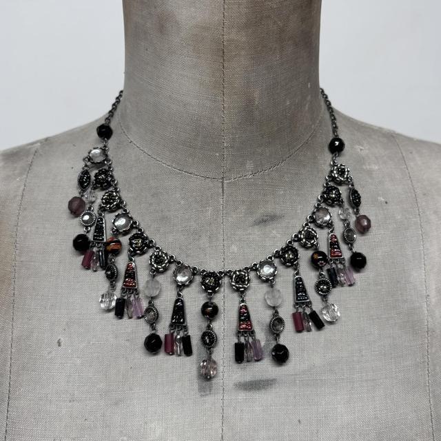 Delicate beaded charm necklace