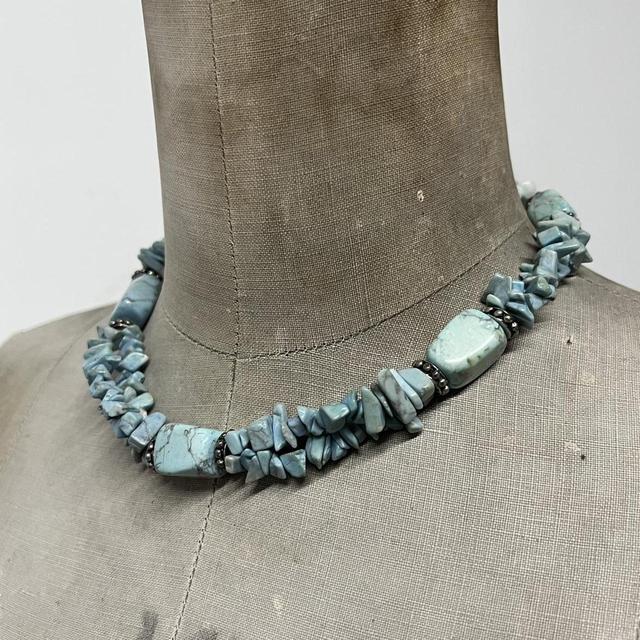 Chunky turquoise crystal necklace