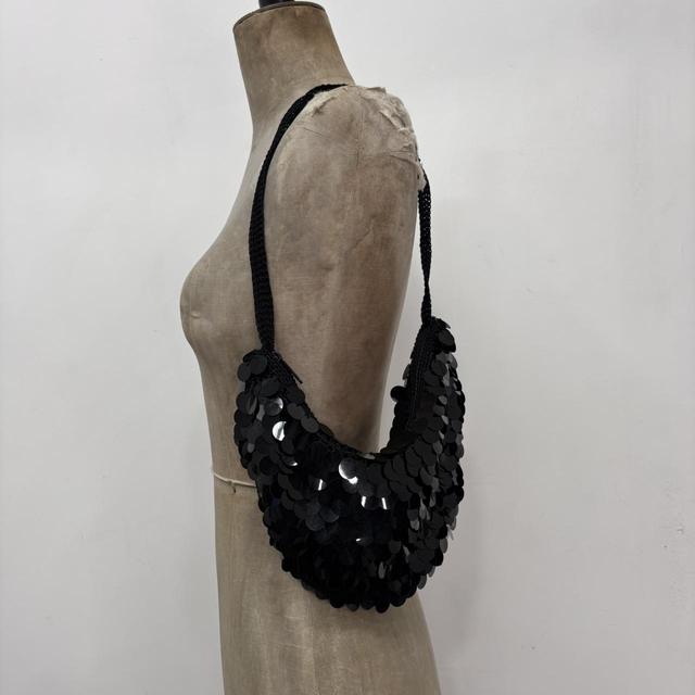 Black sequin slouchy bag