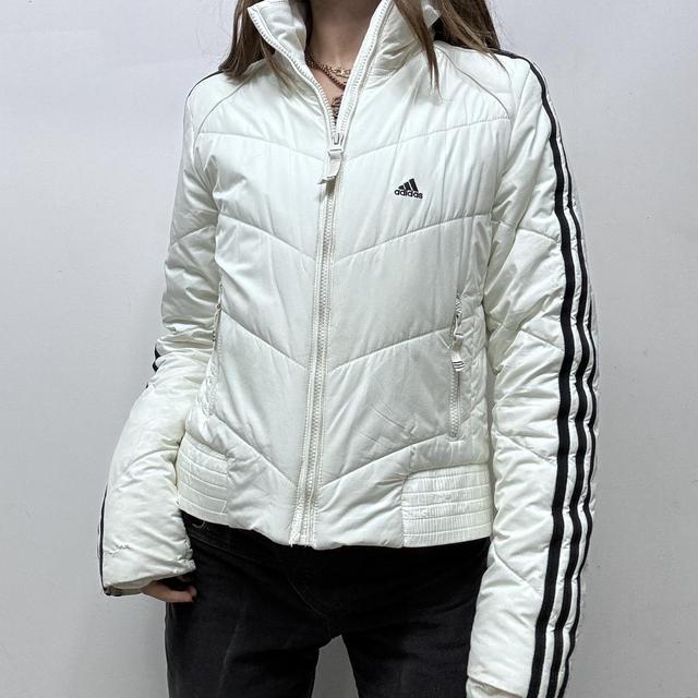 Y2k white adidas puffer jacket