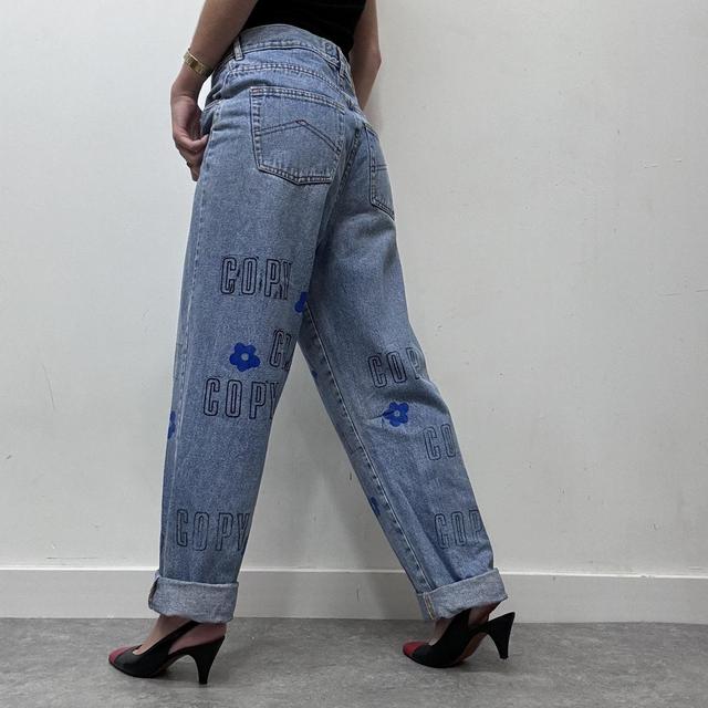 Oversized baggy printed jeans