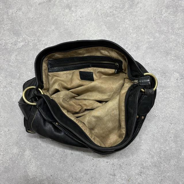 Black slouchy leather shoulder bag