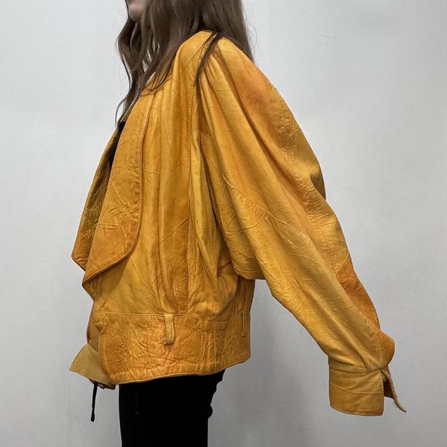 Ultra slouchy batwing leather jacket