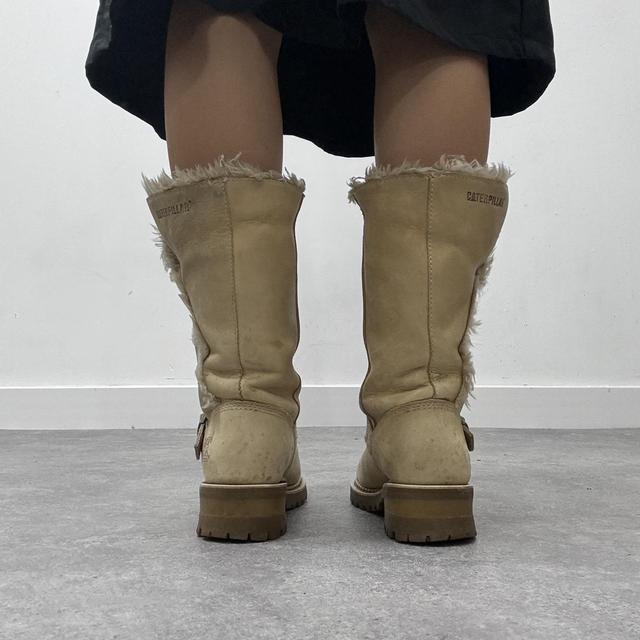 Tan suede biker boots