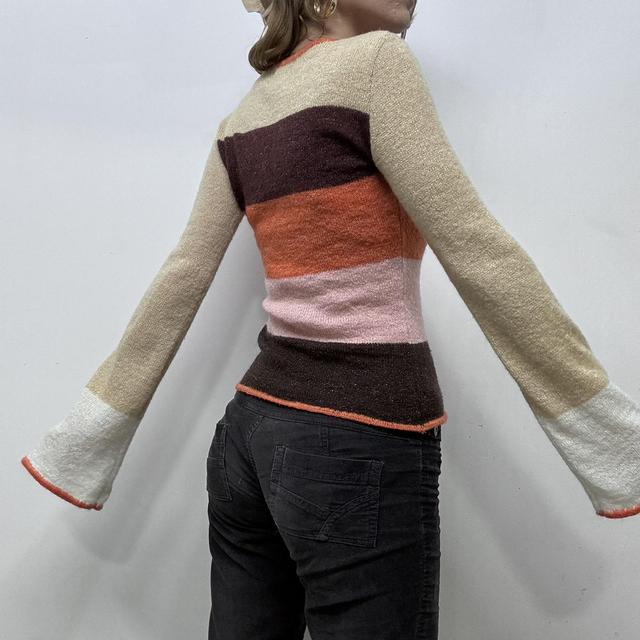Flared knitted striped jumper
