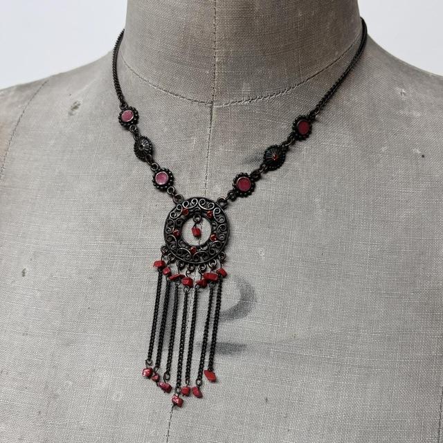 Flower chain boho grunge necklace