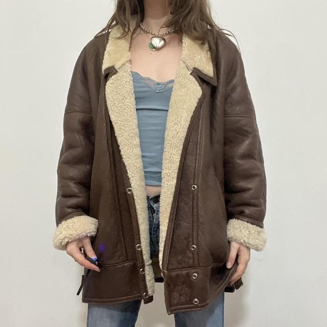 Vintage shearling aviator jacket