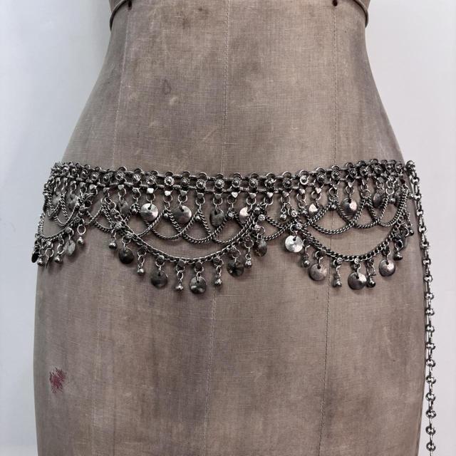 Silver metal boho waistchain
